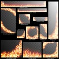 Banners with Realistic fire flames. EPS 10 Royalty Free Stock Photo
