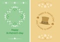 A4 banners for saint patrick day - vector greeting cards with trefoil leaves and decorations