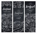 Banners seafood, chalkboard