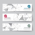 Banners set with abstract wireframe