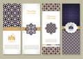 Banners set of ethnic design. Religion abstract set of layout. Royalty Free Stock Photo