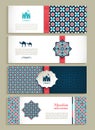 Banners set of ethnic design. Religion abstract set of layout. Royalty Free Stock Photo