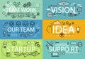 Banners Set Idea Startup Teamwork