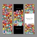 Banners set, Matryoshka, russian nesting dolls design