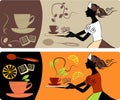 Banners with the tea and coffe Royalty Free Stock Photo