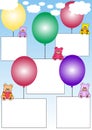 Banners with teddies on balloons Royalty Free Stock Photo