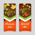 Banners Thanksgiving Day Autumn Holiday