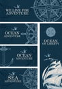 Banners on the theme of sea and ocean adventure Royalty Free Stock Photo