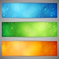 Banners with Water Drops Royalty Free Stock Photo