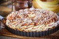 Banoffee pie with whipped cream and chocolate