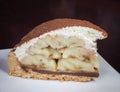 Banoffee pie on wooden plate