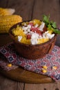 Banosh - Ukrainian Hutsul meal maize porridge with bacon cracklings and cheese