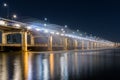 Banpo Bridge Rainbow Fountain in Seoul,South Korea.