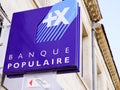 Banque populaire atm sign retail logo of bank french store signage