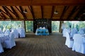 Banquet hall other function facility set for fine dining. selective focus Royalty Free Stock Photo