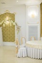 Banquet hall of the restaurant, beautifully decorated tables with food