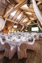 Banquet hall with white decoration