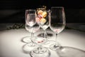 Banquet party crystal wine brandy glasses