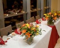 Banquet table place settings Royalty Free Stock Photo