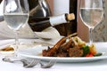 Banquet table setting, meat Royalty Free Stock Photo