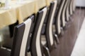 Banquet wedding chairs on evening reception Royalty Free Stock Photo