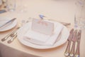 Banquet wedding table setting on evening reception Royalty Free Stock Photo