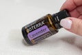 Banska Bystrica, Slovakia - December 29th 2019: High quality essential oil Doterra brand. Lavender essential oil. Healthcare and