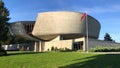 Banska Bystrica, Slovakia - September 17, 2019: Museum Of the Slovak National Uprising. Concrete structure divided in two sections