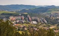 Banska Stiavnica aerial autumn townscape in Slovakia. Royalty Free Stock Photo