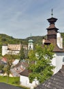 Banska Stiavnica townscape in Slovakia. Royalty Free Stock Photo