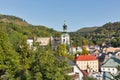 Banska Stiavnica townscape in Slovakia. Royalty Free Stock Photo