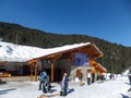 Winter view of Ski area of Resort of Bansko, Pirin Mountain