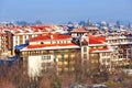 Winter panorama of Bansko, Bulgaria Royalty Free Stock Photo