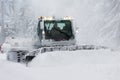 Snow groomer ratrack machine, ski slope