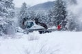 Snow groomer ratrack machine, ski slope