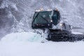 Snow groomer ratrack machine, ski slope