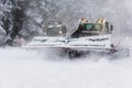 Snow groomer ratrack machines, ski slope