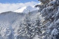 Bansko, Bulgaria, Pirin mountain snow peaks Royalty Free Stock Photo