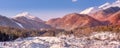 Bansko, Bulgaria, snow Pirin mountains panorama Royalty Free Stock Photo