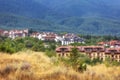 Bansko, Bulgaria summer aerial town panorama