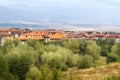 Bansko, Bulgaria summer aerial town panorama Royalty Free Stock Photo