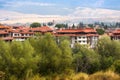 Bansko, Bulgaria summer aerial town panorama Royalty Free Stock Photo