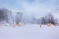 Bansko, Bulgaria Winter panorama, snow mountains Royalty Free Stock Photo