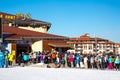 Bansko ski station, cable car lift, Bulgaria Royalty Free Stock Photo