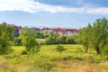 Bansko summer town panorama, Bulgaria Royalty Free Stock Photo