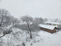 Bansko town in Bulgaria covered with snow in the winter Royalty Free Stock Photo