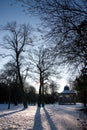 Banstand in Urban Park in Winter