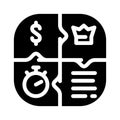 bant budget authority needs timeline glyph icon vector illustration