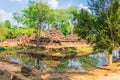 Banteay Srei castle group. Architecture of ancient Khmer.