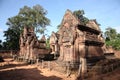 Banteay Srei Temple located in Angkor Thom area in Siem Reap city of Cambodia. Royalty Free Stock Photo